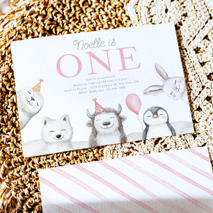 Wintertiere Einladung 1. Geburtstag