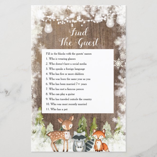 Wintertiere Holzschneeflocken Finden Sie das Game (Vorderseite)