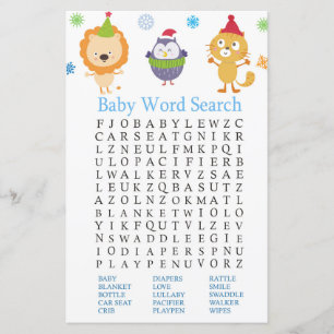 Wintertiere Kinderdusche Word Search Game
