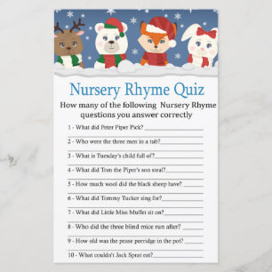 Wintertiere Kinderzimmer Rhyme Quiz Kinderduschens