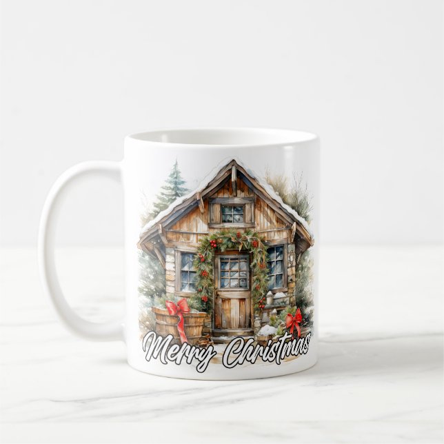 Wintertime Happy Holidays Country Cottage Kaffeetasse (Links)
