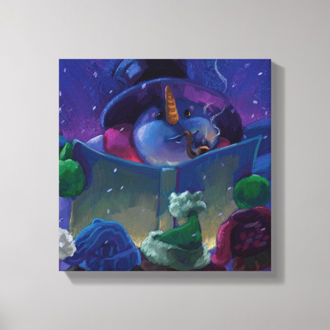 Wintertime Reading Leinwanddruck (Vorderseite)