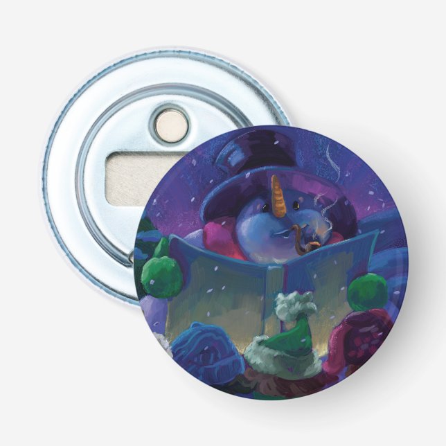 Wintertime Reading Painting Flaschenöffner (Vorderseite)