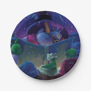 Wintertime Reading Painting Pappteller