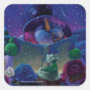 Wintertime Reading Quadratischer Aufkleber
