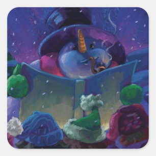 Wintertime Reading Quadratischer Aufkleber