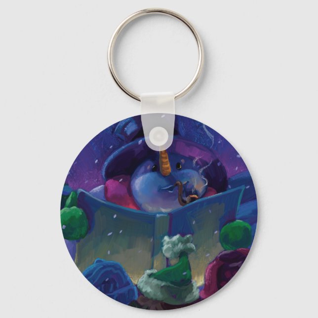 Wintertime Reading Schlüsselanhänger (Vorderseite)