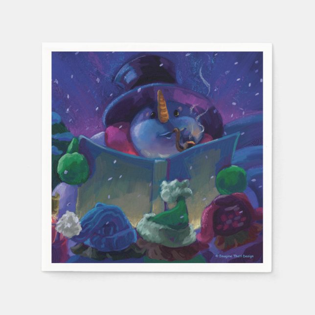 Wintertime Reading Serviette (Vorderseite)