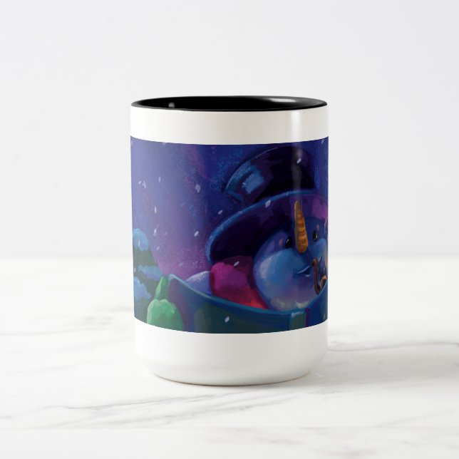 Wintertime Reading Zweifarbige Tasse (Mittel)