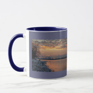 Wintertime River Sunset Tasse