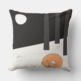 Wintertime- Schlaffox - Illustration Kissen Für Draußen