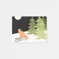 Wintertime- Sledding Fox - Illustration