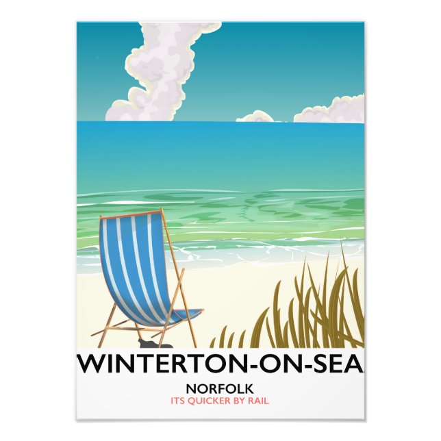 Winterton-on-Sea Norfolk Beach Reiseplakat Fotodruck (Vorne)