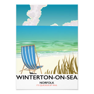Winterton-on-Sea Norfolk Strand Reiseplakat Fotodruck