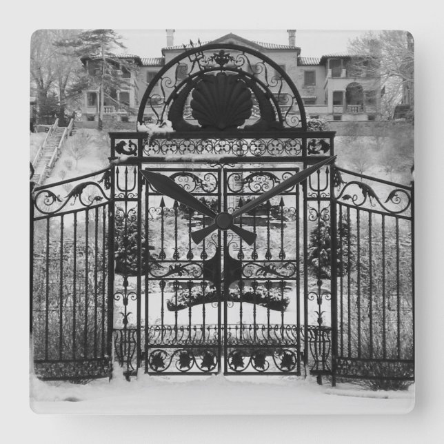 Wintertor Quadratische Wanduhr (Vorderseite)