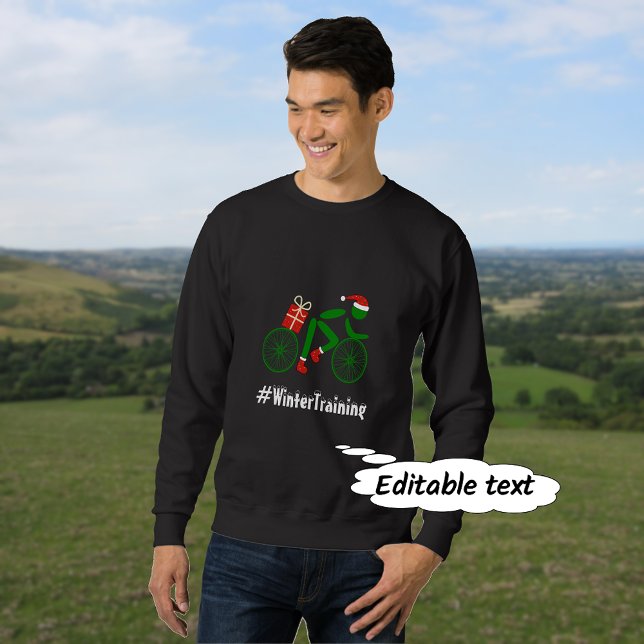 Wintertrainings-Sondertext Weihnachten Radfahrer Sweatshirt (Von Creator hochgeladen)