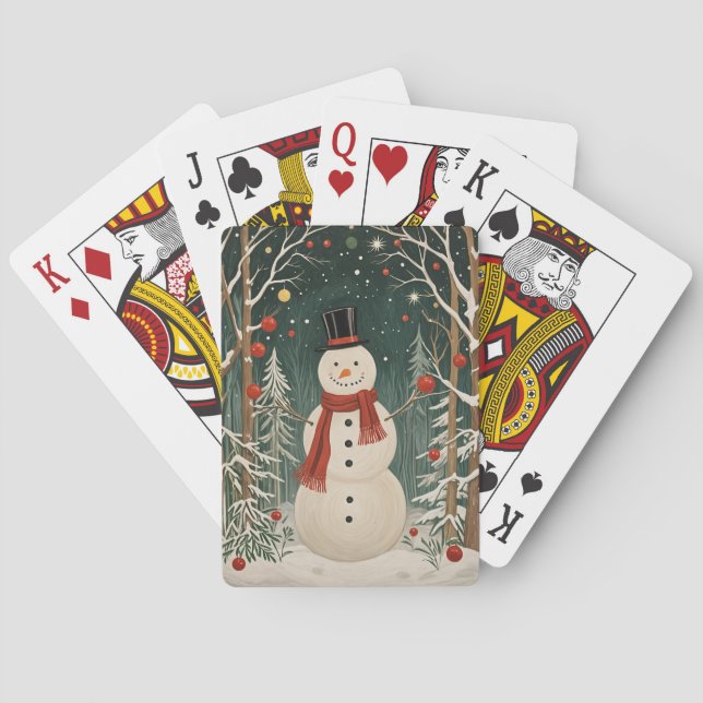 Wintertraum des Snowmanns Spielkarten (Rückseite)