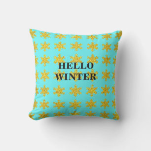Wintertypografie Blaue Golden Kissen