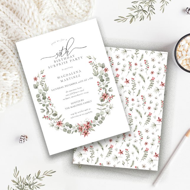 Winterüberraschung Party Grüne 50. Geburtstag Einladung (Von Creator hochgeladen)