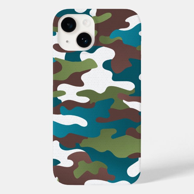 Winterurbane Camouflage Weißbraun Türkis Case-Mate iPhone Hülle (Rückseite)