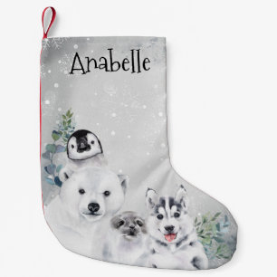 Winterurlaub Arktis Weihnachtspenguin Kleiner Weihnachtsstrumpf