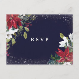 Winterurlaub Blumenhochzeit Rsvp Postkarte