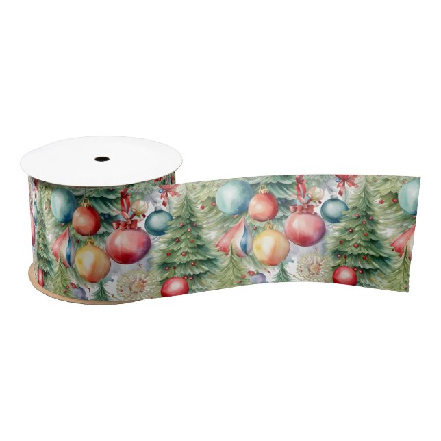 Winterurlaub Décor, Ferien Bäume und Spielzeug Satinband (Spule)