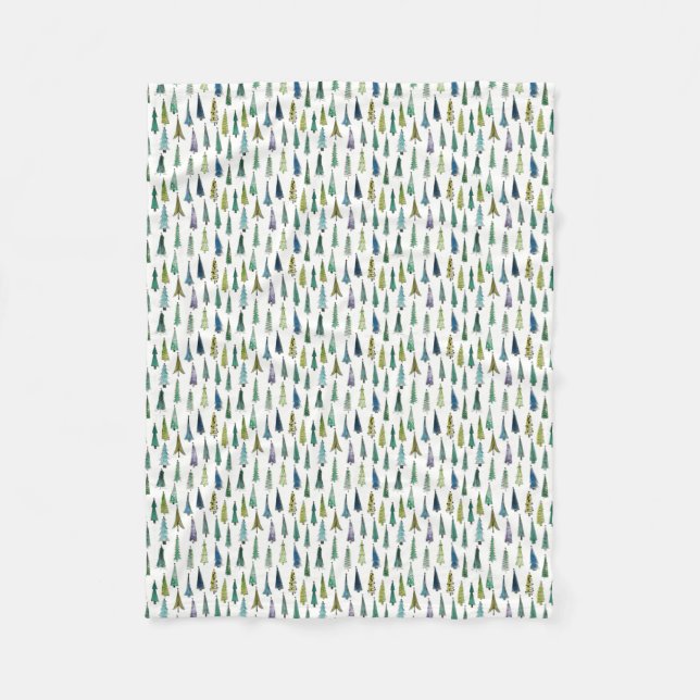 Winterurlaub Evergreen Trees Fleecedecke (Vorderseite)