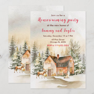 Winterurlaub Ferienhaus Einweihungsparty Einladung