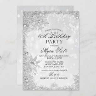 Winterurlaub Geburtstagsparty Einladung