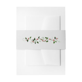 Winterurlaub Hochzeit Holly Vine Gray Matching Einladungsbanderole