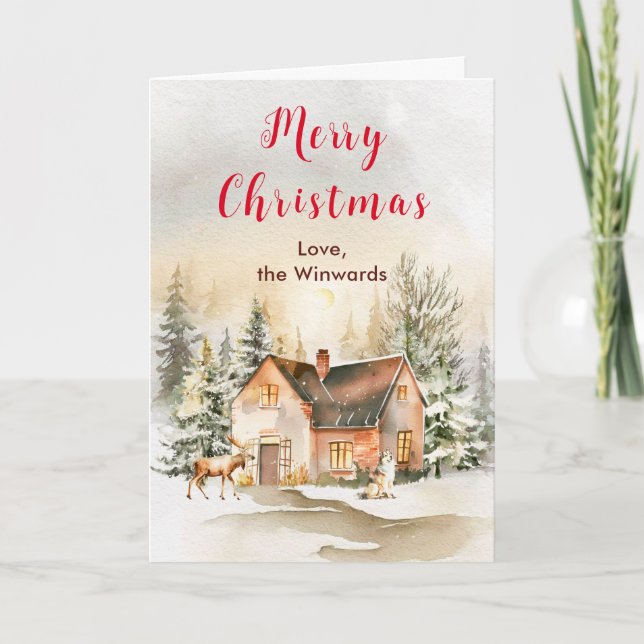 Winterurlaub Hütte Frohe Weihnachten (Vorderseite)