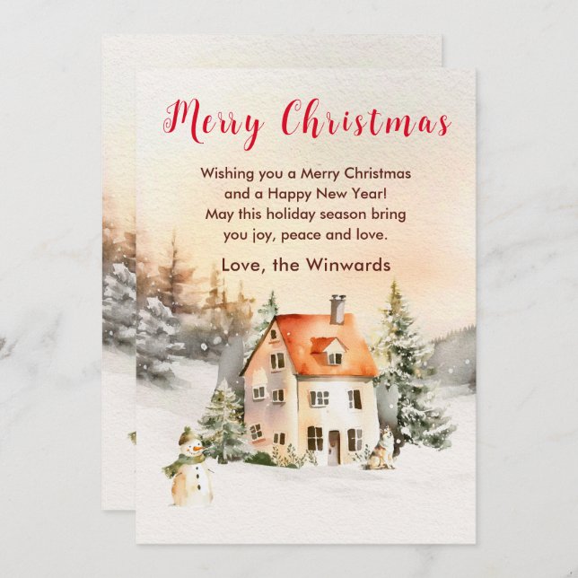 Winterurlaub Hütte Frohe Weihnachten (Vorne/Hinten)