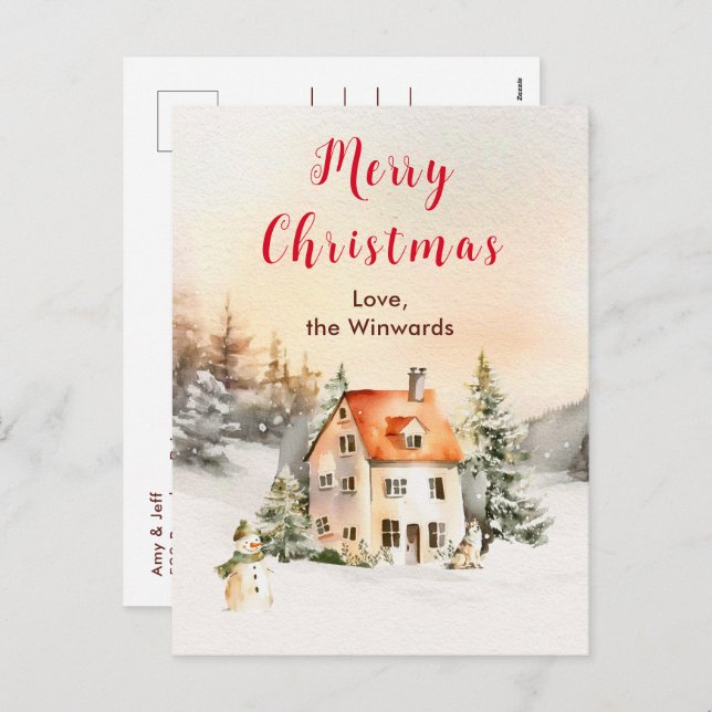 Winterurlaub Hütte Frohe Weihnachten (Vorne/Hinten)