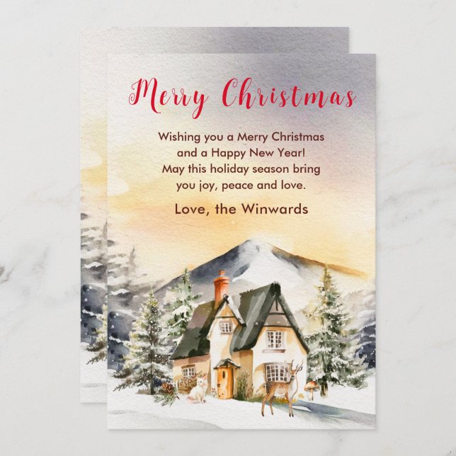 Winterurlaub Hütte Frohe Weihnachten (Vorne/Hinten)