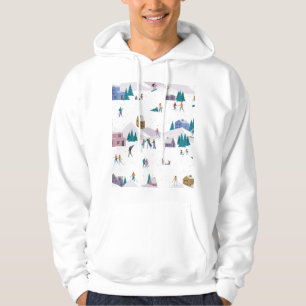 Winterurlaub in den Alpen: Aktive Menschen nahtlos Hoodie