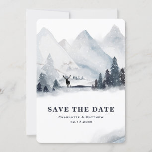 Winterurlaub in den Bergen retten Datum Save The Date