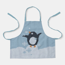 Winterurlaub in Pinguin-Snowflakes Schürze