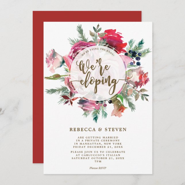 Winterurlaub Kopplung der KNOCHENELOPTION Einladung (Vorne/Hinten)