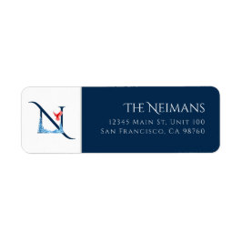 Winterurlaub | Letter N Monogram Address Label