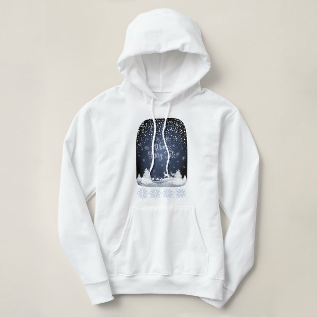 Winterurlaub Märchen Fantasy Snowy Forest Hoodie (Design vorne)