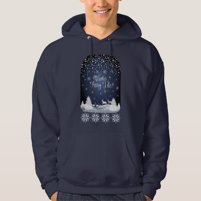 Winterurlaub Märchen Fantasy Snowy Forest Hoodie (Vorderseite)