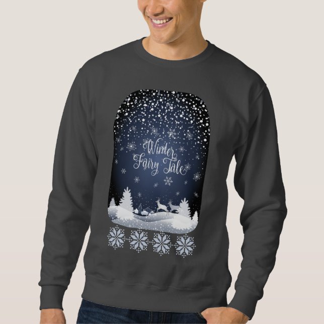 Winterurlaub Märchen Fantasy Snowy Forest Sweatshirt (Vorderseite)