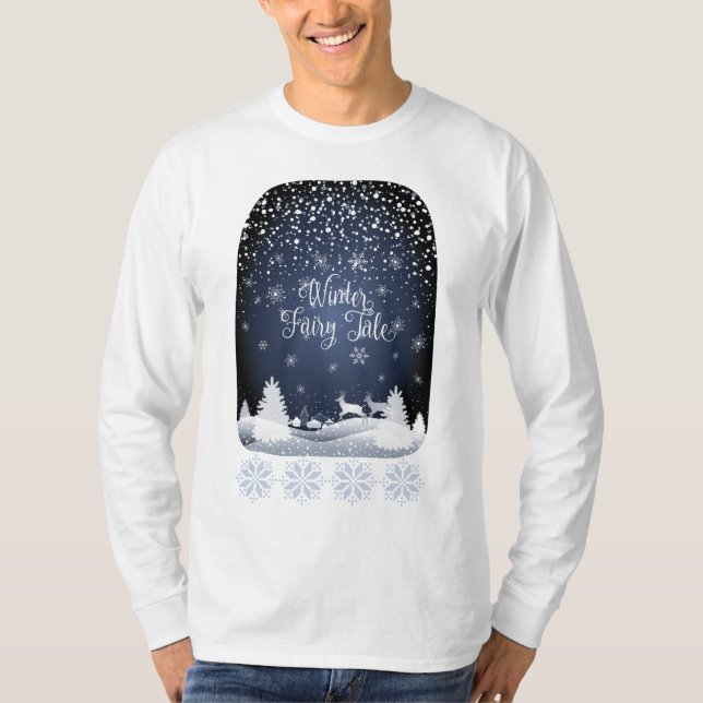 Winterurlaub Märchen Fantasy Snowy Forest  T-Shirt (Vorderseite)