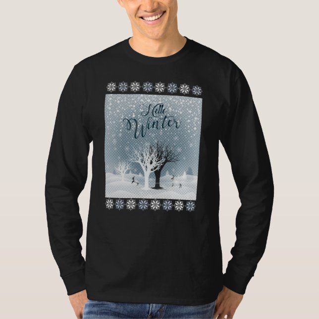 Winterurlaub Märchen Fantasy Snowy Forest T-Shirt (Vorderseite)