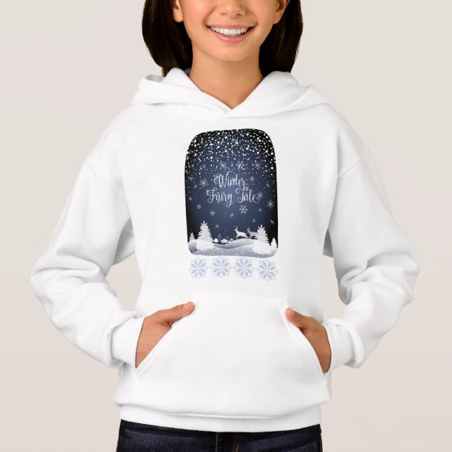 Winterurlaub Märchen Tale Fantasy Schneewald Hoodie (Vorderseite)