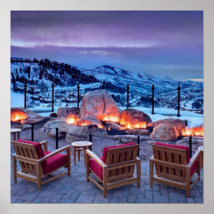 Winterurlaub Mauer Kunstposter Poster