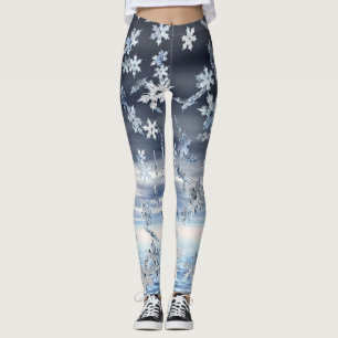 Winterurlaub mit Schneeflocken Leggings
