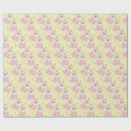 Winterurlaub Pink trägt Kindermuster Geschenkpapier