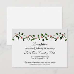 Winterurlaub-Rotbeer-Hochzeitsempfangsdetail Einladung